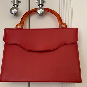 Vintage with lucite handle red purse